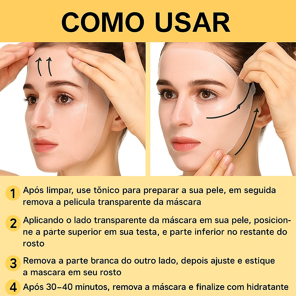 Máscara Firmadora Retinol e Colágeno - 4 Peças